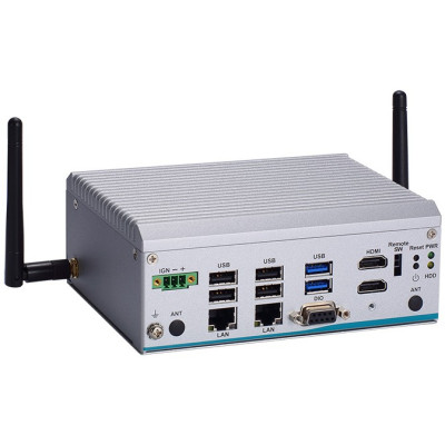 Axiomtek eBOX100B Low Power Fanless Ultra-Compact Embedded System, Intel N150, 2 LAN, 2 HDMI, 4 COM, 6 USB, and 9 to 36 VDC